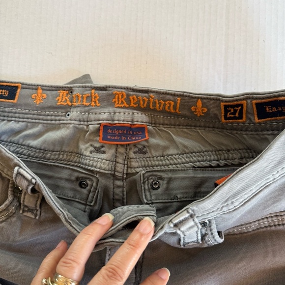 Rock Revival Gray Easy Skinny Jeans Size 27 - Picture 8 of 14